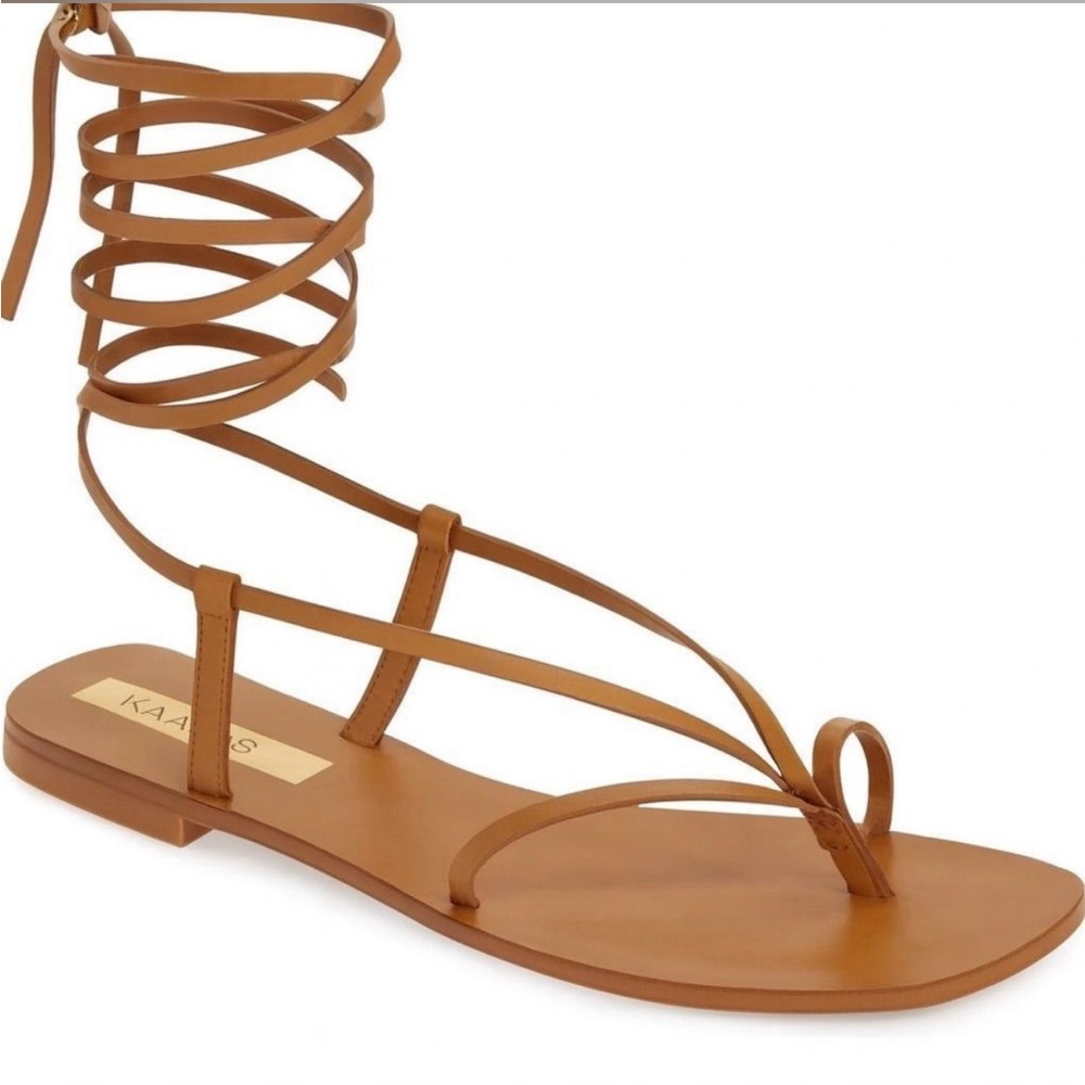 Kaanas Paloma Naked Sandal W/ Wraparound Ankle (tan)